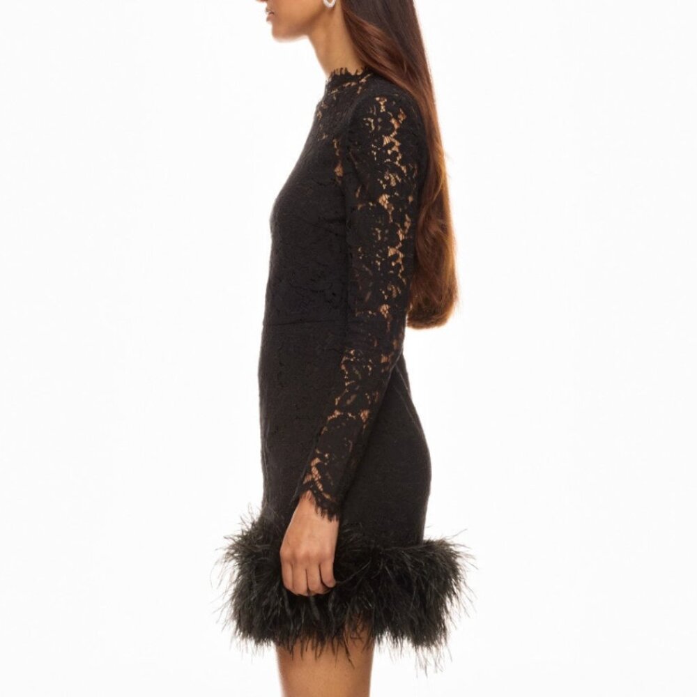 SAU LEE Mara Black Lace Dress Size 10 - Picture 2 of 12